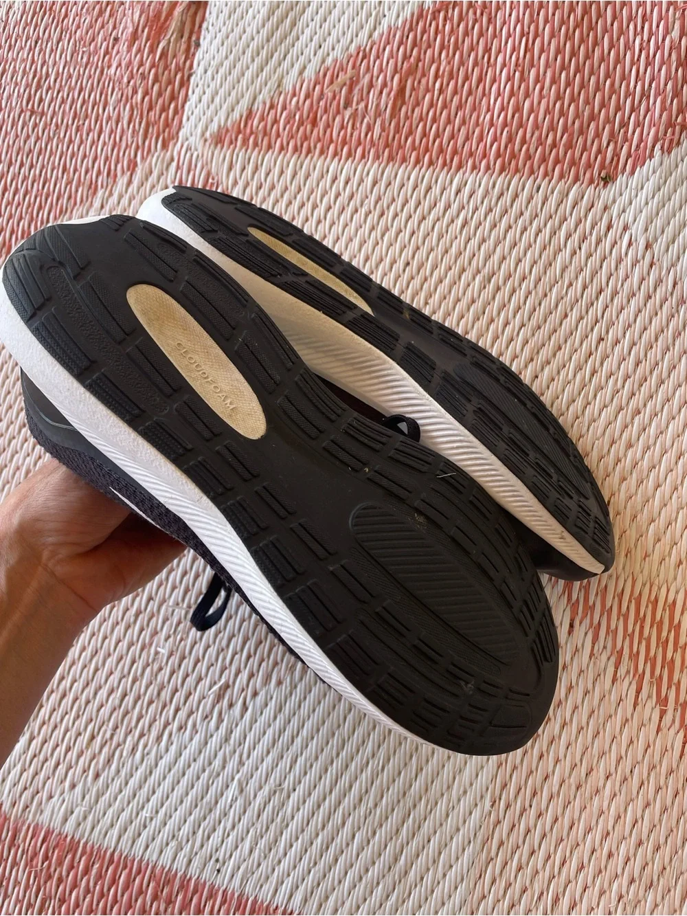 adidas Black Running Shoes with White Stripes